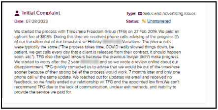 Lawsuits and Complaints Against Timeshare Freedom Group