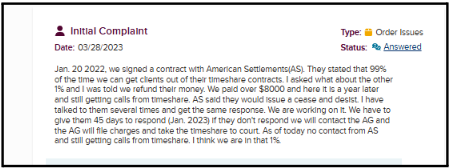 Lawsuits and complaints against American Settlement Services