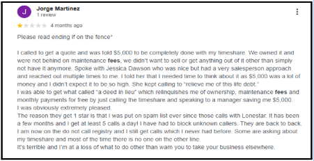 Lonestar Transfer Reviews on Google