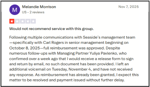 Seaside Consultants Group Trustpilot
