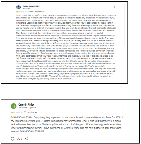 Timeshare Legal LLC Reviews